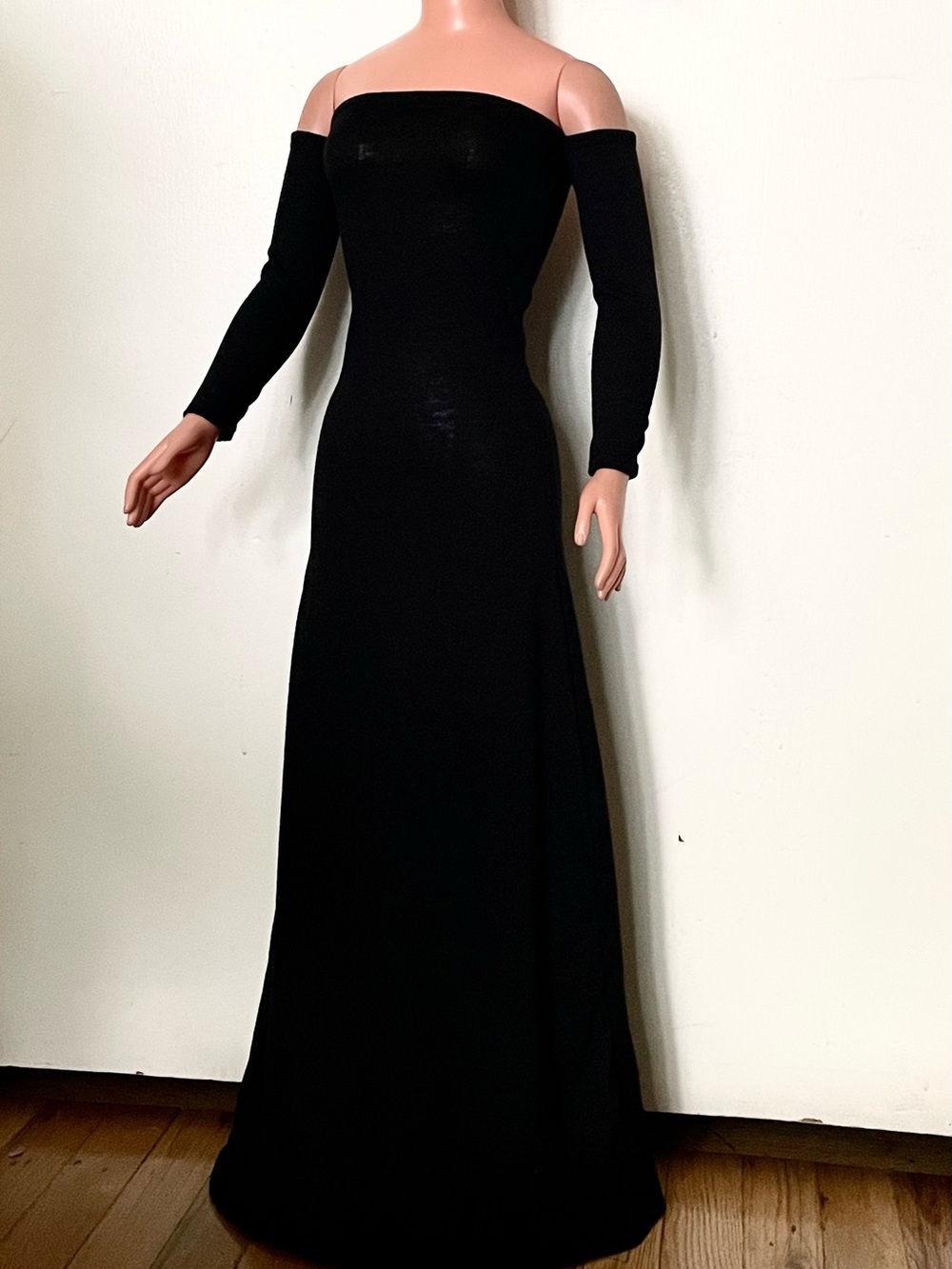Long Black Maxi  Dress For My Size Barbie Doll. New. Handmade. Stretchy Rayon